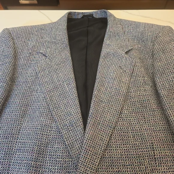Bachrach 100% Silk Single Breasted Tweed All Seasons Blazer Mens 44R